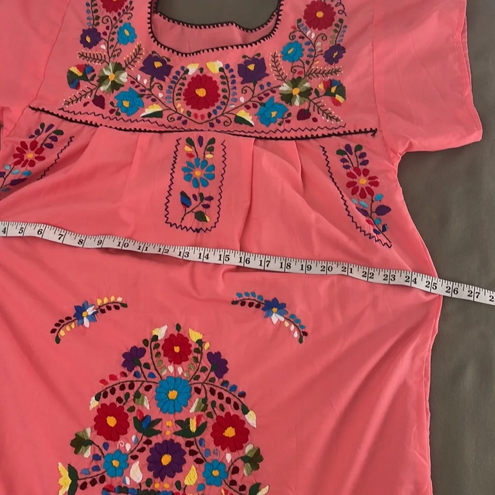 Multi color Hand embroidered  Womens DRESS  size MEDIUM - Picture 14 of 16